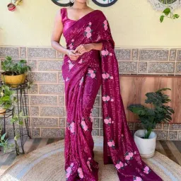 Saree Mall Pink Embellished Saree With Unstitched Blouse-picture-40