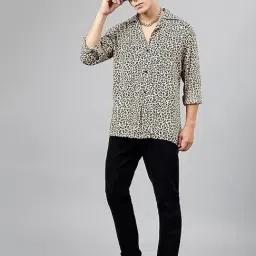 Hancock Beige Relaxed Fit Print Shirts image 4