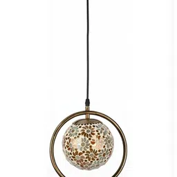 1ST TIME Orange & Gold-Toned 4 Pieces Textured Spherical Shaped Ceiling Lamps image 4