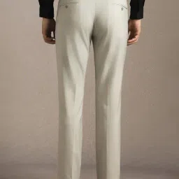 Louis Philippe Beige Polyester Regular Fit Solid Trousers image 2