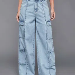 Miss Chase Light Blue Wide Leg High Rise Regular Denim Pant-picture-20