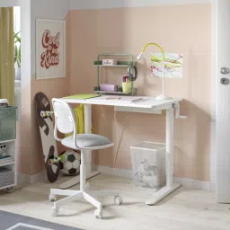 ikea relatera Desk combination sit/stand, white/light grey-green, 90x60 cm image 2
