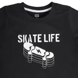 Miniklub Boys Black Printed Regular Fit Top with Pants image 5