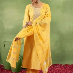 Libas Yellow Kurta Sets-image-5