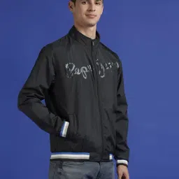 Pepe Jeans Black Regular Fit Printed Jacket image 3