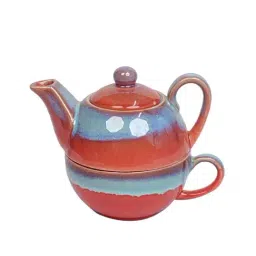 VarEesha Red Ceramic Pottery Teapot and Cup Set image 5