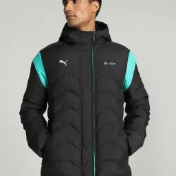 Puma Black Regular Fit Mercedes-AMG PETRONAS MT7 Ecolite Quilted Sports Hoodie-picture-17