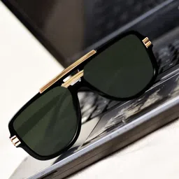 DressBerry Unisex Browline Sunglasses with UV Protected Lens DBSG24-LH132-BK-Black image 1