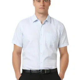 Van Heusen Blue Cotton Regular fit Checks Shirt-picture-38