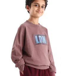 Rare Ones Boys Pink Cotton Graphic Print Regular Fit Sweatshirt image 3