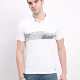 Lee White Slim Fit Printed Polo T-Shirt-image-2