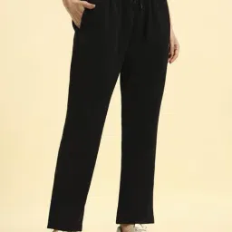 Cantabil Black Solid Trackpants image 3