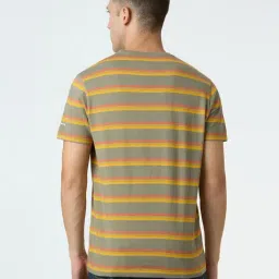 Pepe Jeans Olive Cotton Slim Fit Striped T-Shirt image 2
