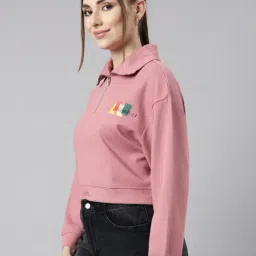 showoffff SHOWOFF Peach Graphic Print Crop Sweatshirt image 3