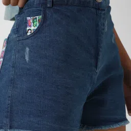 Forever 21 Blue Regular Fit Shorts image 5