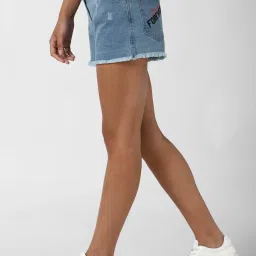 Forever 21 Light Blue Regular Fit Shorts image 3