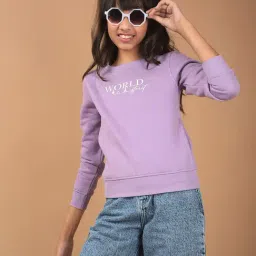 Crimsoune Club Purple Blended Regular Fit Printed Sweatshirt-picture-10