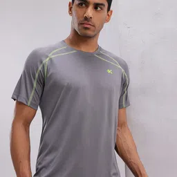 HRX by Hrithik Roshan Contrast Stitching Raglan Sleeves Rapid-Dry Training T-shirt-picture-12