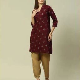 Rangriti Purple Straight Fit Printed Kurta-picture-40