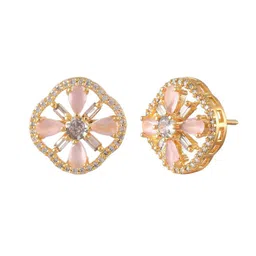 Voylla Set Of 2 Gold-Plated Artifcial Stones-Studded Studs With Fridge Magnet image 3