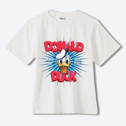 YK Disney Boys Donald Duck Graphic Printed Round Neck Cotton Oversized T-shirt-picture-30