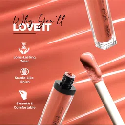 Inshine Liquid Suede Long Lasting Lip Color - 6 ml - Belgian Brown 613 image 3