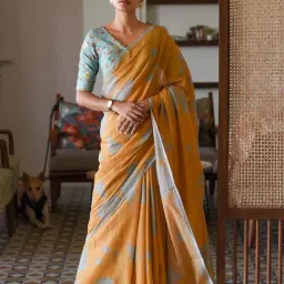 Suta Yellow Pure Cotton Printed Saree-image-54