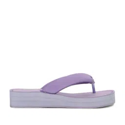 Bata Women's Red Label Purple Thong Wedges-image-76