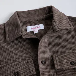 Hopscotch Boys Textured Drop Shoulder Oversized Casual Shirt image 2