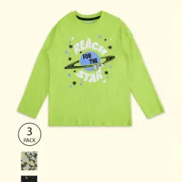Pantaloons Junior Multicolor Cotton Printed Full Sleeves T-Shirt (Pack of 3)-picture-44