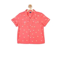Peter England Kids Pink Printed Shirt-image-13