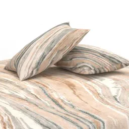 Nautica Sand & Multi Cotton Abstract 500 TC King Bedsheet with 2 Pillow Covers image 3