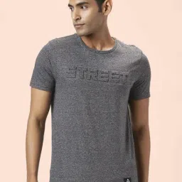 People by Pantaloons Black Regular Fit Self Pattern T-Shirt-picture-33