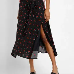 Forever 21 Black Printed A-Line Skirt-picture-31