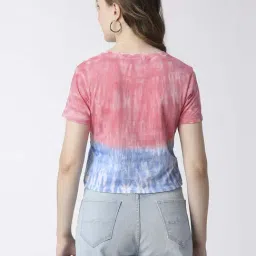 Pepe Jeans Pink & Blue Cotton Tie & Dye T-Shirt image 2