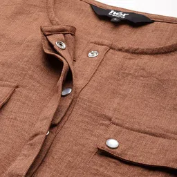 her by invictus Solid Pocket Detail Roll-Up Sleeves Top image 4