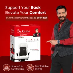 Dr.Ortho Premium Orthopaedic Backrest, Memory Foam Car Seat Back Support, Orthopedic Lumbar Support Back Rest for Back Pain Relief - Back Pillow for Sitting image 2