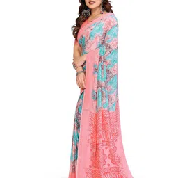 Moda Rapido Floral Printed Poly Georgette Saree image 4