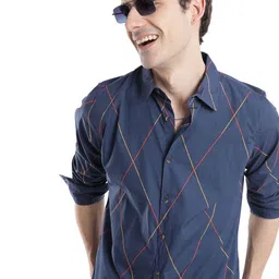 WROGN Men Custom Slim Fit Opaque Checked Casual Shirt-picture-16