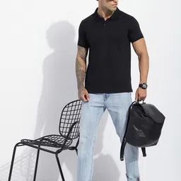 DILLINGER Men Regular Fit Short Sleeve Solid Polo Tshirt image 3