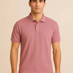 Adyavastram Men Solid Polo Collar Cotton T-shirt image 1