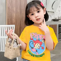 Xsole Girls Graphic Printed Round Neck Short Sleeves T-shirt-image-35