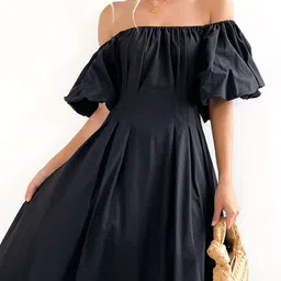 StyleCast Off-Shoulder Puff Sleeve Fit & Flare Maxi Dress image 4