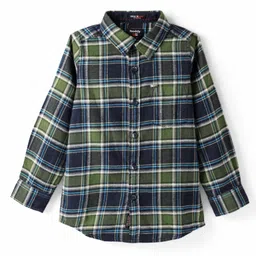 Noddy Full Sleeves Tartan Checked Shirt - Olive Green image 2