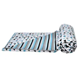 Trance Home Linen Pure Cotton Reversible Dohar Single Bed Size AC Blanket - Blue Black image 3
