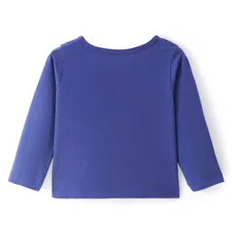 Doodle Poodle 100% Cotton Knit Full Sleeves Night Suit With Text Print - Navy image 3