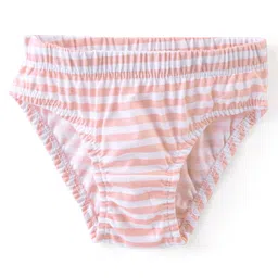 Babyhug 100% Cotton Single Jersey Knit Panties Stripes & Floral Print Pack of 3 - Multicolor image 4