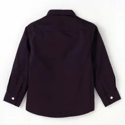 Mark & Mia Cotton Woven Full Sleeves Crown Embroidered Party Shirt & Trouser Set With Bow & Suspender - Wine image 4