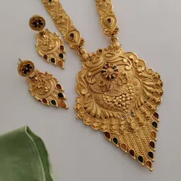 OM KRISHIV COLLECTION Gold-Plated Jewellery Set image 2