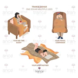 Trance Home Linen Pure Cotton Reversible Dohar Single Bed Size AC Blanket - Blue Black image 5